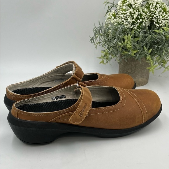 Spenco Women's 10 Brown Leather Rachel Orthotic Support Clogs Hook & Loop Strap - Picture 3 of 16